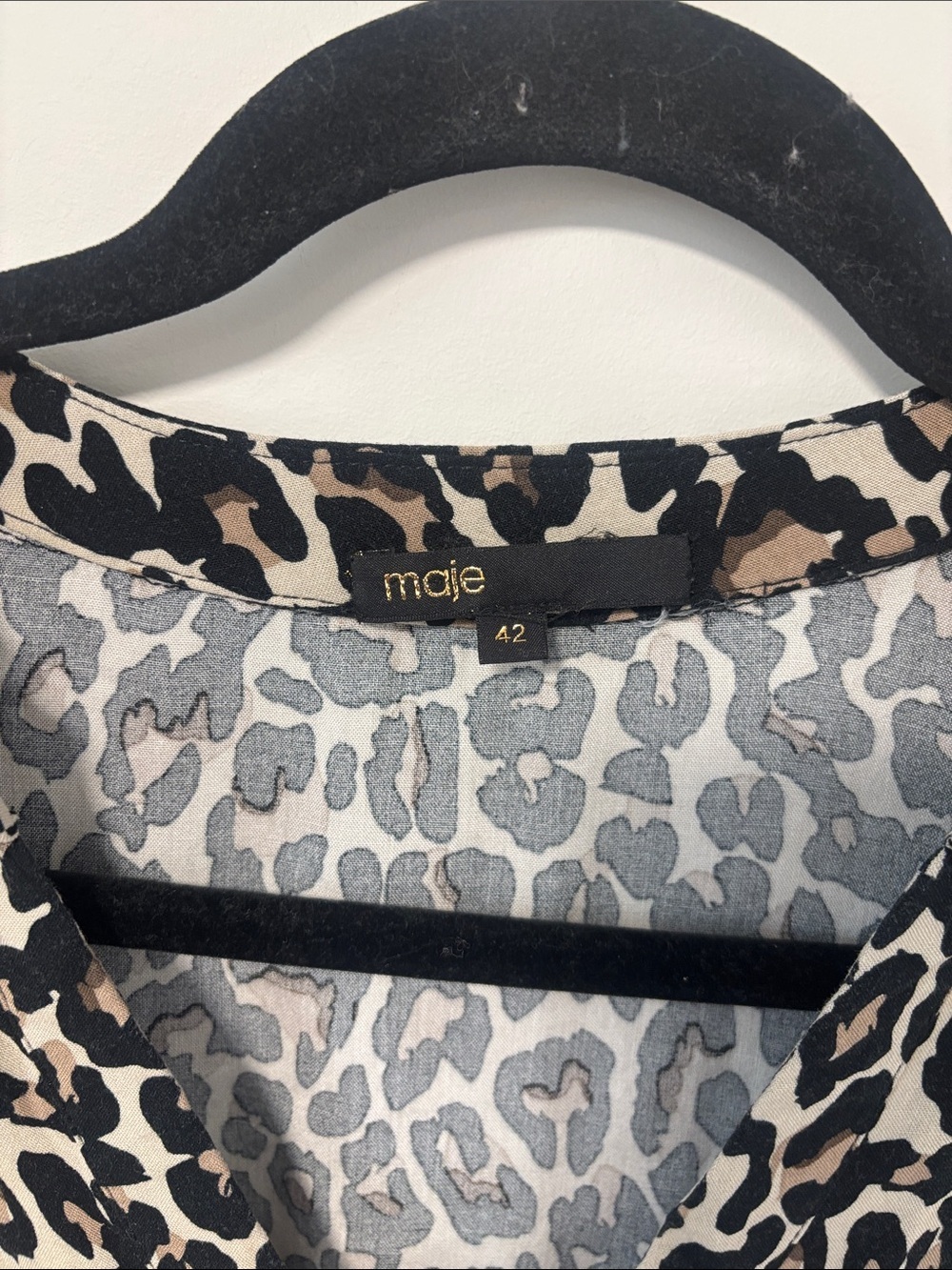 Maje Leopard Print Dress - Black, Tan & Cream - Picture 3 of 7